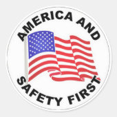 アメリカと安全第一 ラウンドシール (正面)