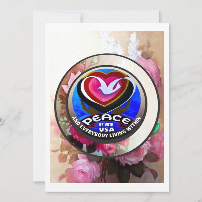 アメリカと平和になれ。手絵を描..フラットカード (正面)