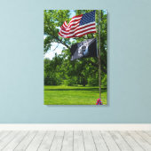 アメリカと捕虜の国旗 キャンバスプリント (インサイチュ (ウッドフロア))