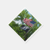 アメリカと捕虜の国旗 スタンダードカクテルナプキン (角)