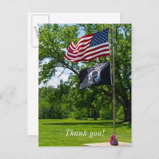 アメリカと捕虜の国旗 ポストカード (正面/裏面)