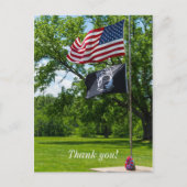 アメリカと捕虜の国旗 ポストカード (正面)