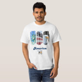 アメリカと猫のデザインTシャツ Tシャツ (正面フル)