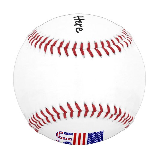 アメリカと統一された州アメリカ国旗あなたの名前 野球ボール (裏面)