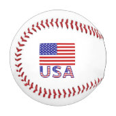 アメリカと統一された州アメリカ国旗あなたの名前 野球ボール (正面左)