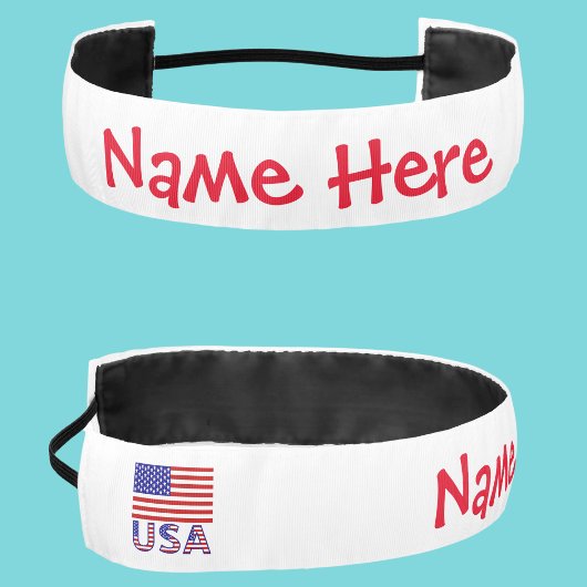 アメリカと統一された州アメリカ国旗の赤パーソナライズ アスレチックヘッドバンド