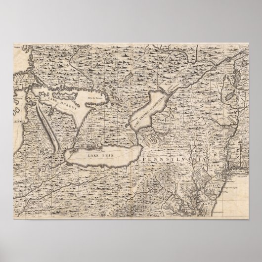 アメリカにおけるイギリス帝国の地図シート6 ポスター (正面)