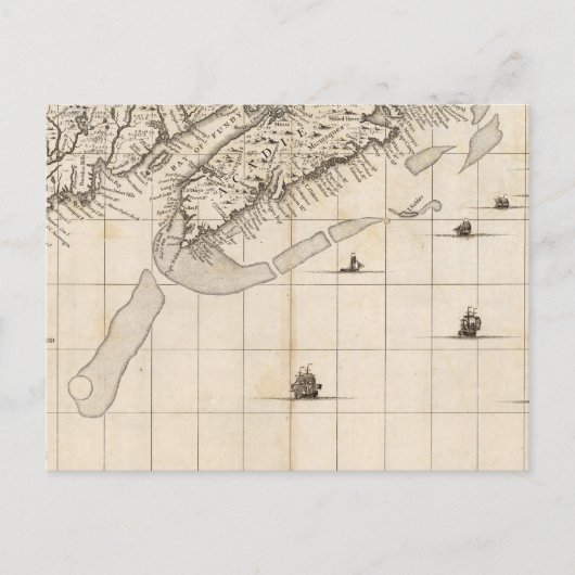 アメリカにおけるイギリス帝国の地図シート7 ポストカード (正面)