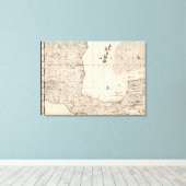 アメリカにおけるイギリス帝国の地図13 キャンバスプリント (インサイチュ (ウッドフロア))