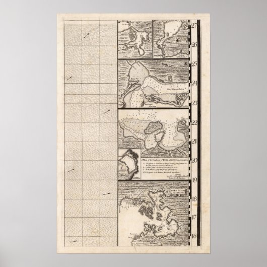 アメリカにおけるイギリス帝国の地図16 ポスター (正面)