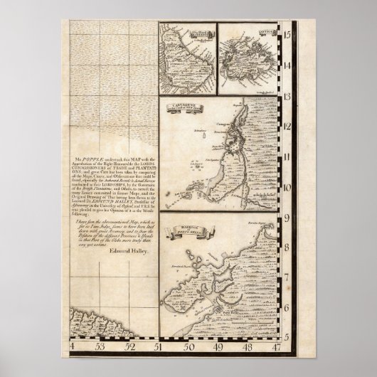 アメリカにおけるイギリス帝国の地図20 ポスター (正面)