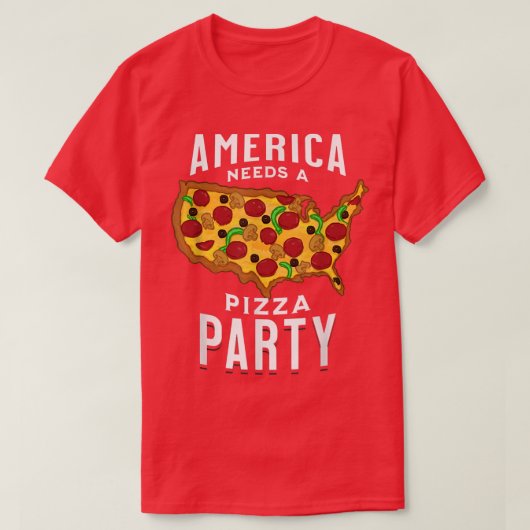 アメリカにはピザのTシャツが必要だ Tシャツ (デザイン正面)