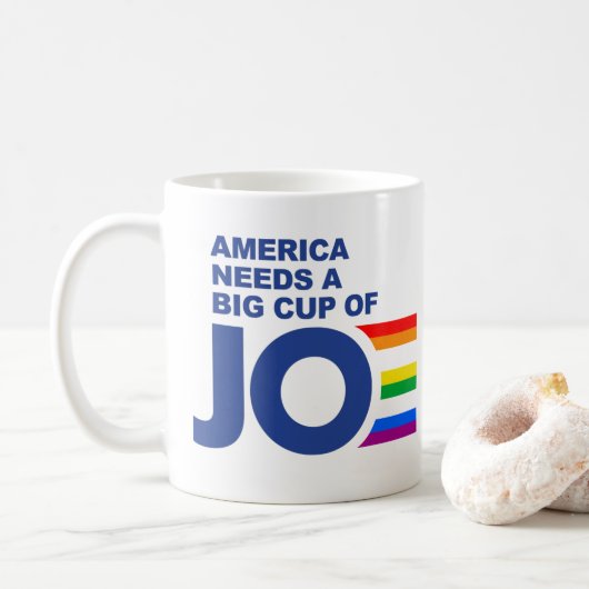 アメリカには大きなジョーが必要だ(LGBTQプライド) コーヒーマグカップ (ドーナツ)
