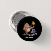 アメリカには王はいない我々は人民の政治おもしろい家だ 缶バッジ (正面&裏面)