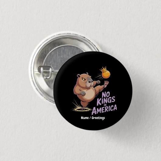 アメリカには王はいない我々は人民の政治おもしろい家だ 缶バッジ (正面&裏面)