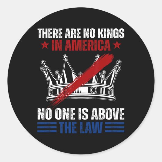 アメリカには誰も上に立たない王はいない ラウンドシール (正面)