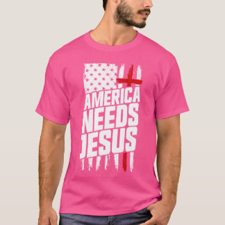 アメリカにイエスが必要 キリスト教の信仰 愛国的なギフト Tシャツ