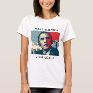 アメリカにオバマの2008年のTシャツを再度して下さい Tシャツ