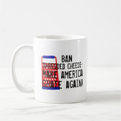 アメリカにチーズ切札のおもしろいなユーモアに再度火格子を付けさせます コーヒーマグカップ (左)