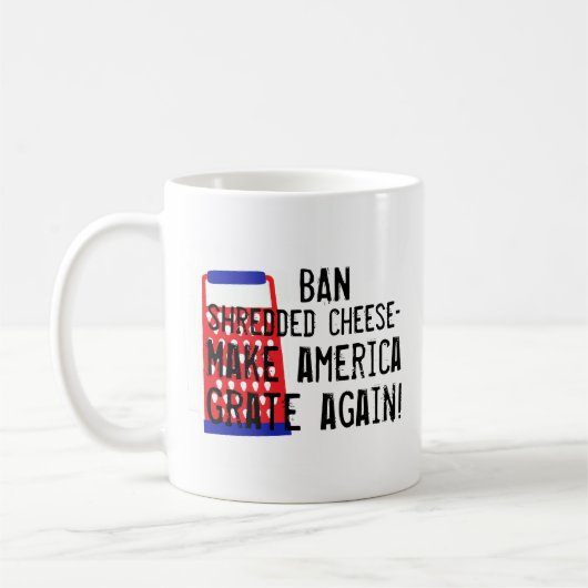 アメリカにチーズ切札のおもしろいなユーモアに再度火格子を付けさせます コーヒーマグカップ (左)