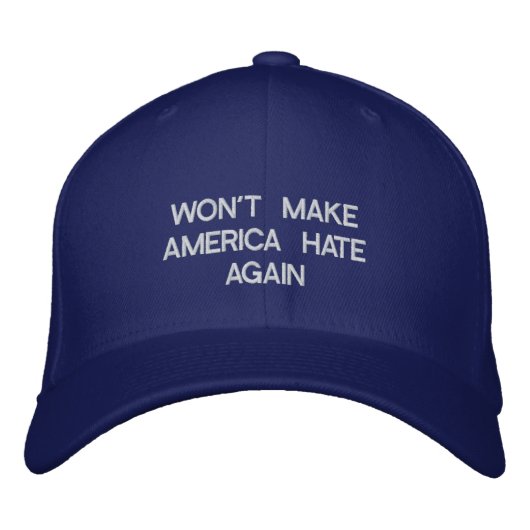 アメリカに再び野球帽を嫌がらせさせない 刺繍入りキャップ (正面)