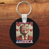 アメリカに心臓はくっきゅん トランプ バレンタインデー 5 キーホルダー (正面)