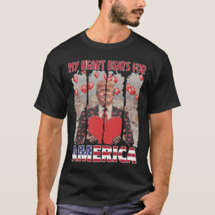 アメリカに心臓ビート Trump バレンタインデー U Tシャツ