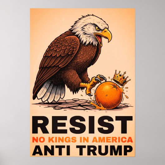 アメリカに王はいない 反トランプ ポスター (正面)