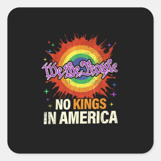 アメリカに王はいない 私たち人民の政治的ヴィンテージ スクエアシール (正面)