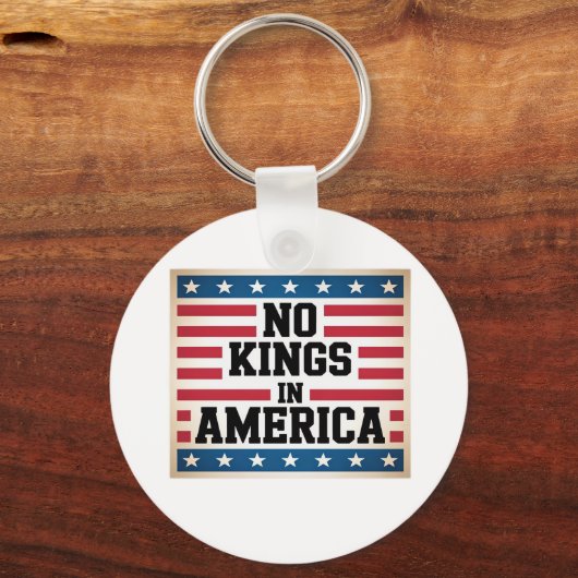 アメリカに王はいない USA ヴィンテージ グラフィック キーホルダー (正面)