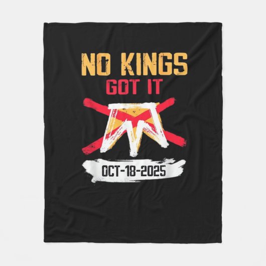 アメリカに王はいらない 愛国的な自由 王のいないアメリカを創造しよう フリースブランケット (正面)