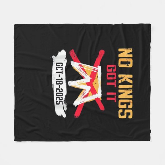 アメリカに王はいらない 愛国的な自由 王のいないアメリカを創造しよう フリースブランケット (正面(横))