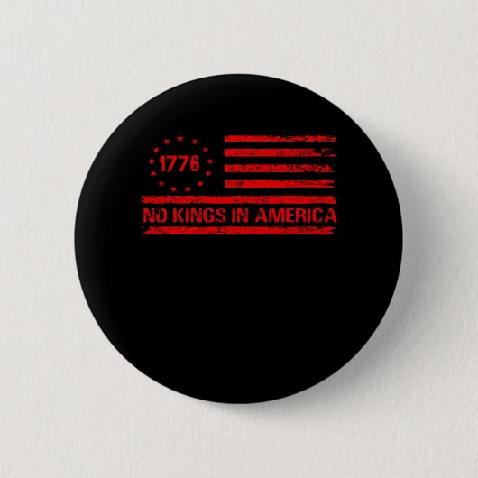 アメリカに王様はいない アメリカ独立記念 缶バッジ (正面)