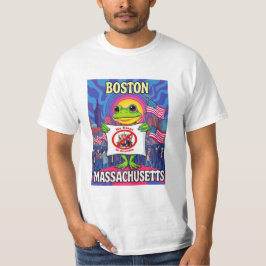 アメリカに王様はいない ボストン マサチューセッツ カエル Tシャツ