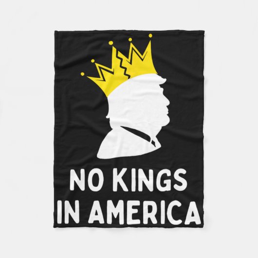 アメリカに王様はいない 反トランプ フリースブランケット (正面)