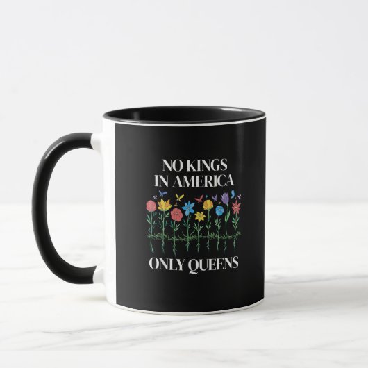 アメリカに王様はいない、女王だけだよ 面白い クィア ガイ プ マグカップ (左)