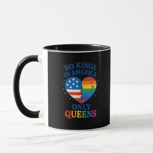 アメリカに王様はいない、女王だけ Funny Queer Gay Pr マグカップ (左)