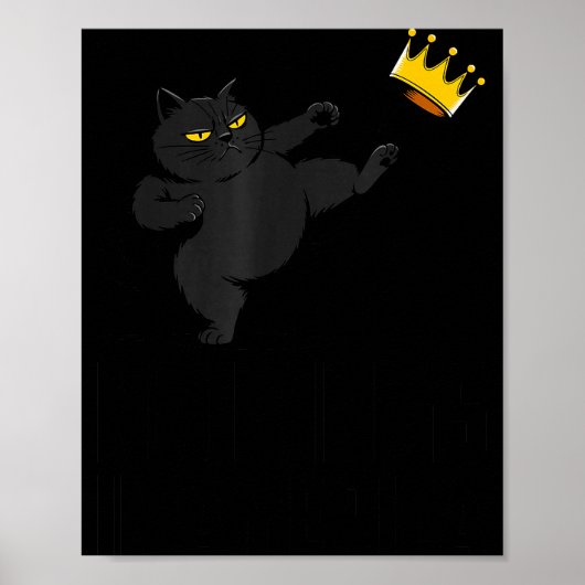アメリカに王様はいない 黒猫 楽しい 政治的 ミーム 4 ポスター (正面)