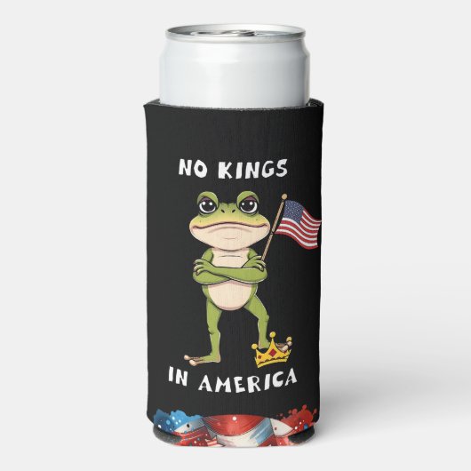 アメリカに王様はいらない アンチトランプ抗議  スリム缶クーラー (Seltzer裏面)