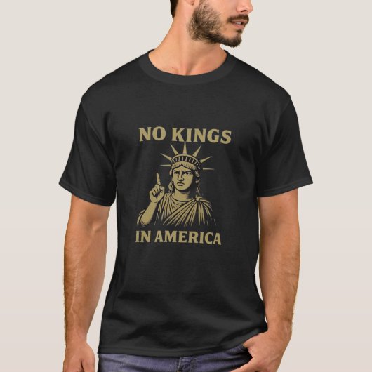 アメリカに王様はいらない ノーキンズデー抗議活動の像 Tシャツ (正面)