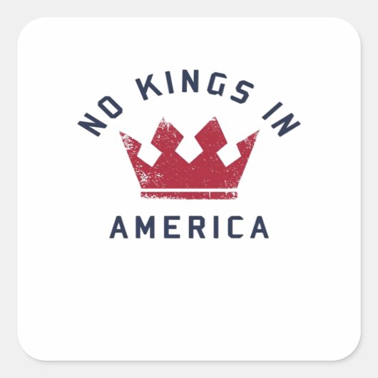アメリカに王様はいらない 反ファシズム USA クラシック スクエアシール (正面)