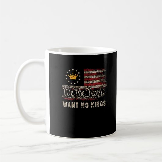 アメリカに王様はいらない 愛国政治抗議 コーヒーマグカップ (左)