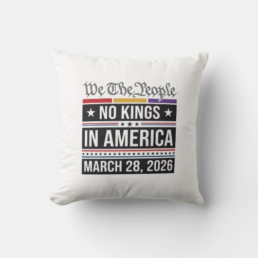 アメリカに王様はいらない 愛国的な抗議Tシャツ_1 クッション (正面)