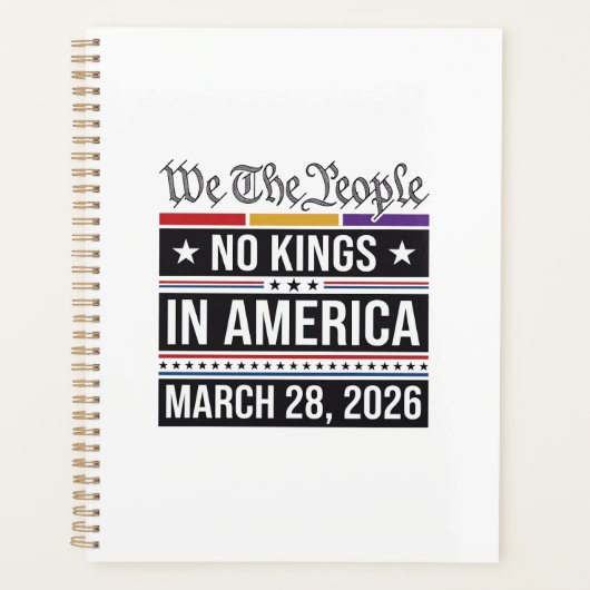 アメリカに王様はいらない 愛国的な抗議Tシャツ_1 プランナー手帳 (正面)