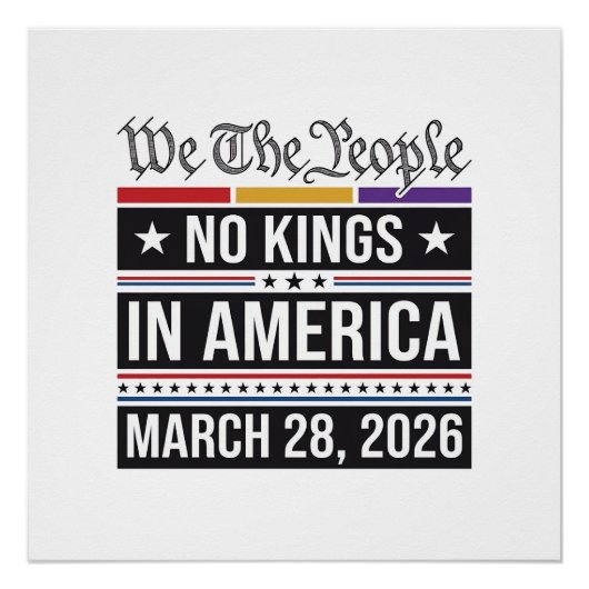 アメリカに王様はいらない 愛国的な抗議Tシャツ_1 ポスター (正面)