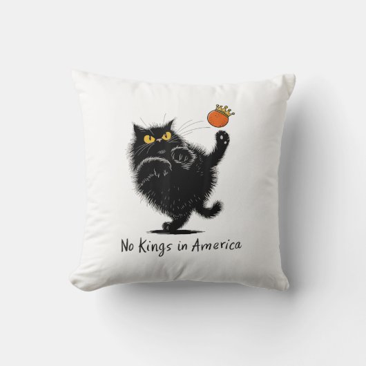 アメリカに王様はいらない 私たちは人民 政治的な猫 クッション (正面)