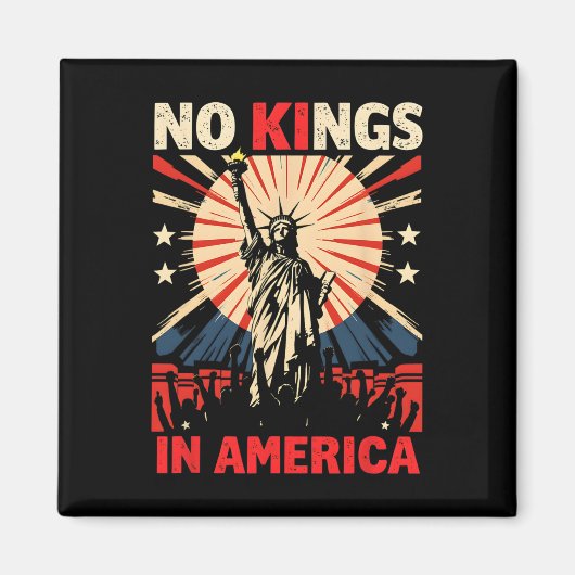 アメリカに王様はいらない Anti Trump 3 マグネット (正面)