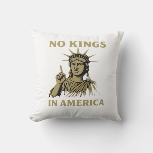 アメリカに王様はいらない No Kings Day 抗議の像 クッション (正面)