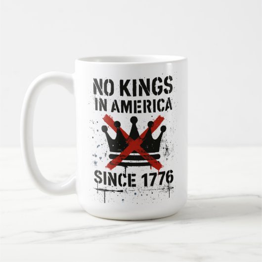 アメリカに王様はいらない No Kings Day 抗議 コーヒーマグカップ (左)