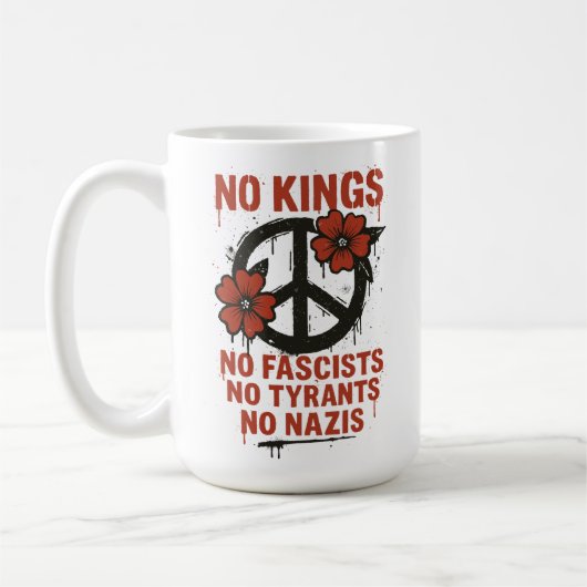 アメリカに王様はいらない No Kings Day 抗議 コーヒーマグカップ (左)